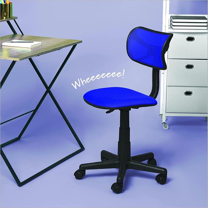 Swivel Mesh Desk Chair, Royal Blue 21D x 21W x 33H in - LeafyLoom