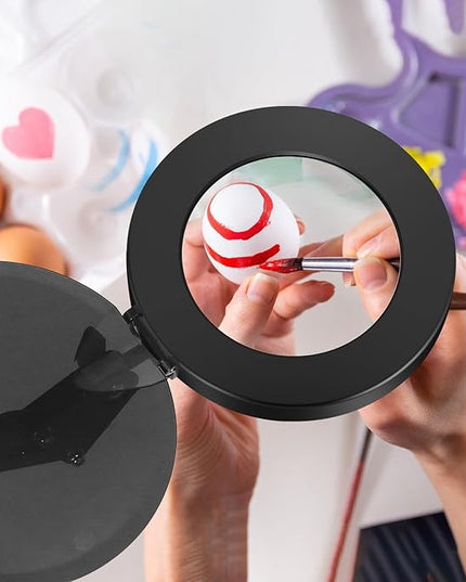 Magnifying Glass with Light with Base Controler, 5 Color Modes Stepless Dimmable LED Lighted Desk Lamp,Magnifying Glass with Light and Stand, Hands-Free Desk Magnifier Light for Craft Hobby Painting - LeafyLoom