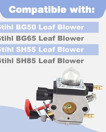 BG50 Carburetor Assembly Compatible with Stihl Leaf Blower BG50 BG65 SH55 SH85 OE: 42291200650 42291200608 - LeafyLoom