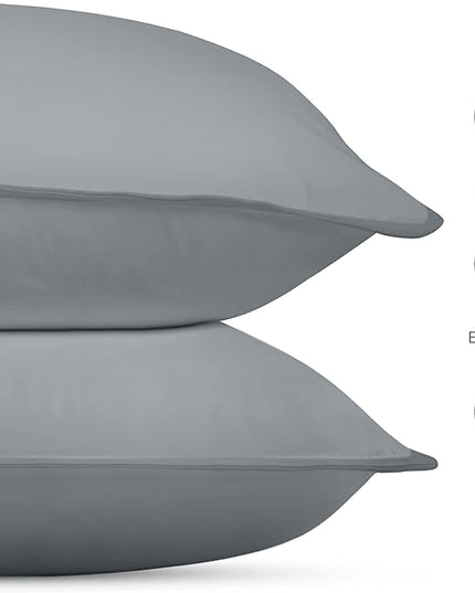 Utopia Bedding Bed Pillows for Sleeping (Grey), King Size, Set of 2, Hotel Pillows, Cooling Pillows for Side, Back or Stomach Sleepers - LeafyLoom
