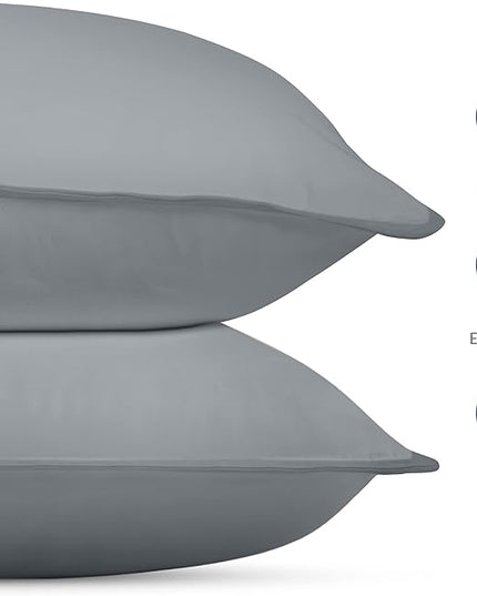 Utopia Bedding Bed Pillows for Sleeping (Grey), Standard Size, Set of 2, Hotel Pillows, Cooling Pillows for Side, Back or Stomach Sleepers - LeafyLoom
