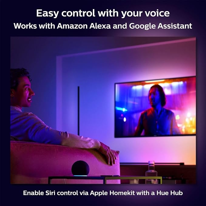Philips Hue Signe Smart Table Lamp, Black - White and Color Ambiance LED Color-Changing Light - 1 Pack - Control with Hue App - Works with Alexa, Google Assistant, and Apple Homekit PhilipsHue