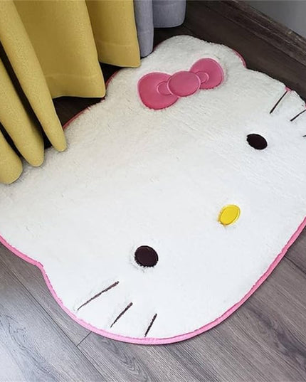 Area Rugs Kawaii Carpet Super Soft Area Rugs Cute Cartoon Kitten Face Pattern Bedroom Mats，Luxury Shaggy High Absorbent and Anti Slip - LeafyLoom