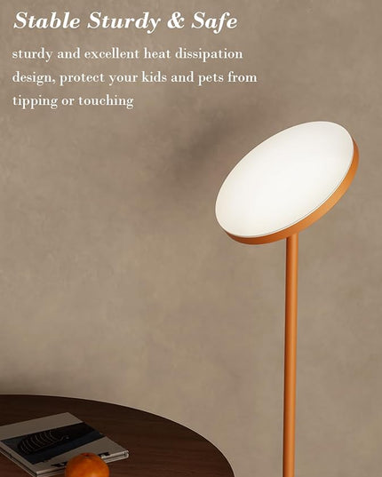 LED Floor Lamp, 30W/2500LM Super Bright Standing Light, Modern Torchiere Sky Lamp with 4 Color Temperatures, Remote & Touch Control, Corner Lighting for Living Room, Bedroom, Office, Orange - LeafyLoom