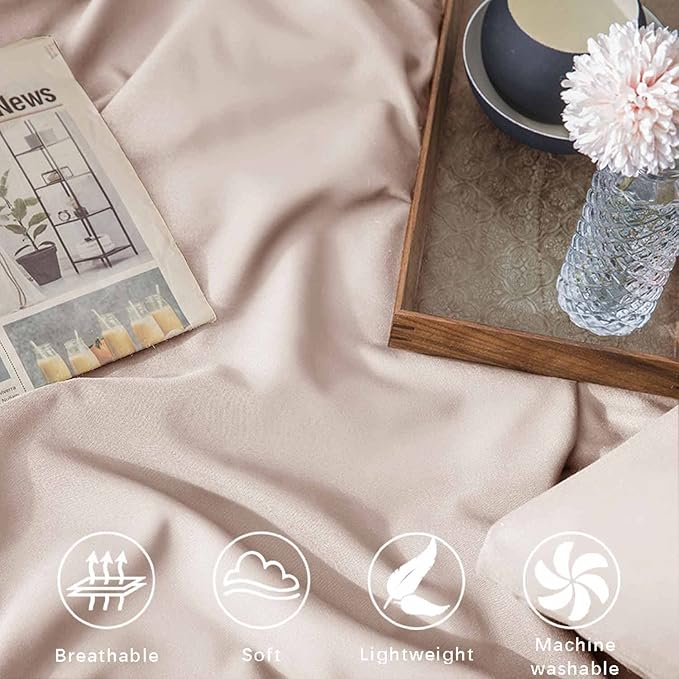 ETDIFFE Khaki Queen Size Comforter, 3 Piece Boho Soft Light Khaki Modern Bedding Set, Lightweight All Season Microfiber Down Alternative Bed Comforter with 2 Pillow Shams for Women Men - LeafyLoom