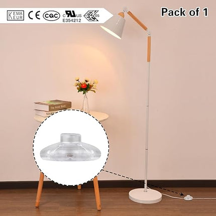 1Pcs Floor Lamp Foot Switch, Clear Foot Pedal Switch, Round Floor Lamps Foot Inline Switch, Step ON Off Spring Push Button, for Foot Pedal Control Replacement Floor Lamp Extension Cord Parts - LeafyLoom