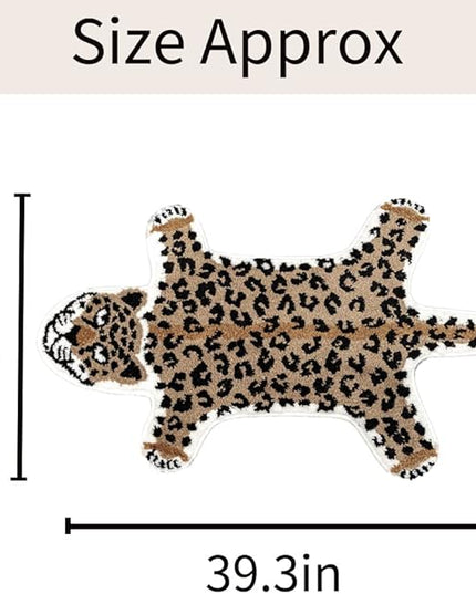 Leopard Shaped Rug Animals Bath Mat Rug Non-Slip Cute Bathroom Door Mat for Bathroom Kitchen Bedroom Cartoon Shower Rug for Bathroom Tub Soft Bathtub Mat Home Decor Brown - LeafyLoom
