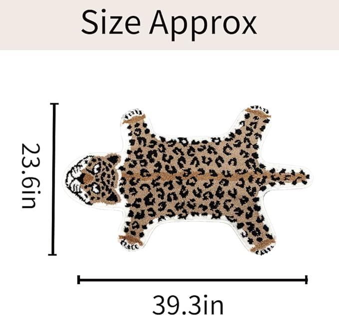 Leopard Shaped Rug Animals Bath Mat Rug Non-Slip Cute Bathroom Door Mat for Bathroom Kitchen Bedroom Cartoon Shower Rug for Bathroom Tub Soft Bathtub Mat Home Decor Brown - LeafyLoom