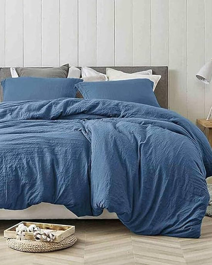 ETDIFFE Blue Comforter Set Queen Size, 3 Piece Aesthetic Modern Bedding Set - Soft & Lightweight All Season Microfiber Down Alternative Bed Comforter with 2 Pillow Shams for Women Men - LeafyLoom