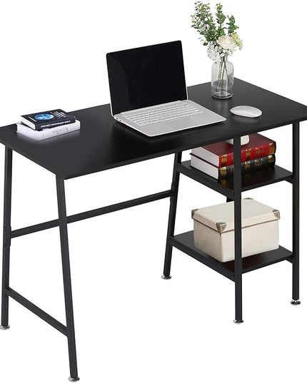 VECELO 43 Inch Home Office Computer Easy to Assemble Simple Table Modern Student Study Desk,Water Proof, Black - LeafyLoom