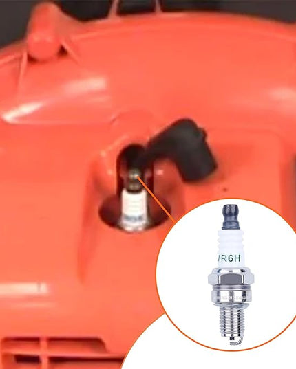 Spark Plug for Husqvarna 130BT 150BT 170BF 170BT 180BF 180BT 350BF 350BT 360BT 370BTS 380BFS 380BTS 560BFS 570BFS 570BTS 426LST 233RJ 243R 253R Backpack Blower Trimmer - LeafyLoom