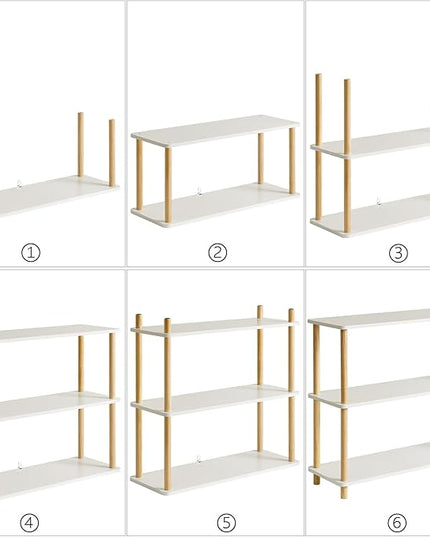 IBUYKE 3-Tier Wooden Open Bookcase - Modern Freestanding Bookshelf Storage Organizer,Standing Shelf Units,Multifunctional Display Stand for Bedroom, Living Room and Home Office,White WBC003W - LeafyLoom