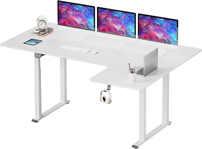 Dripex Standing Desk, 63"/ 71" L Shaped Desk Adjustable Height, Electric Corner Stand Up Desk Large Home Office Desk Computer Workstation, Dual Motor Sit Stand Desk 4 Legs, Super Stable - LeafyLoom
