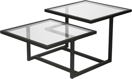 Henn&Hart 43" Wide Square Coffee Table in Blackened Bronze, Modern coffee tables for living room, studio apartment essentials - LeafyLoom
