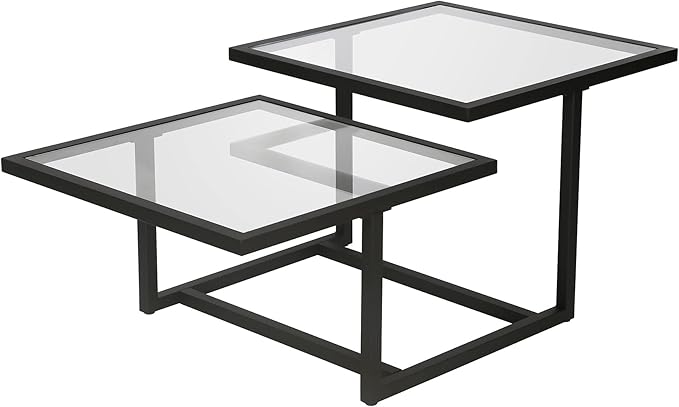 Henn&Hart 43" Wide Square Coffee Table in Blackened Bronze, Modern coffee tables for living room, studio apartment essentials - LeafyLoom