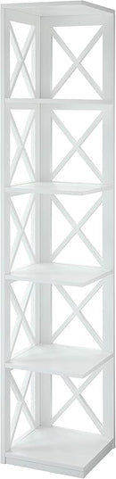 Convenience Concepts Oxford Corner Bookcase and End Table Bundle, White - LeafyLoom