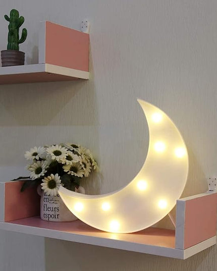 Decorative LED Crescent Moon Night Light Can Be Hung On The Wall Children’S Room Room Light, Suitable for Birthday Parties, Holiday Decorations, Baby Room Decoration. (White Moon) - LeafyLoom