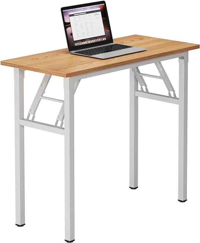 Need Small Desk 31 1/2" No Assembly Foldable Writing Table,Sturdy and Heavy Duty Folding Computer Desks for Small Space/Home Office/Dormitory AC5BW(80 * 40) - LeafyLoom