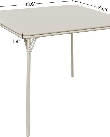 IDEALHOUSE Portable Folding Card Table and Chair Set of 5, Pu Upholstered Foldable Table, and All Metal Folding Chairs, Table and Chairs Suitable for Dining Room, Living Room, Office, Camping - LeafyLoom