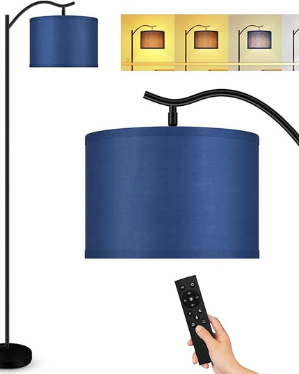 BoostArea Floor Lamp for Living Room,Arc Floor Lamp with Remote Control,Stepless Dimmable Brightness & Colors Temperature 2700k-6500k,Modern Standing Lamp for Bedroom Study Room Office,Blue - LeafyLoom