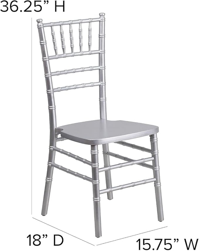 Flash Furniture HERCULES Series Silver Wood Chiavari Chair - LeafyLoom