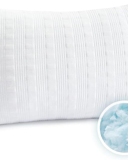 Cooling Pillows for Sleeping Queen Size,Shredded Memory Foam Bed Pillow with Double Sided Material Pillow Case,Adjustable Loft-Slow Rebound Queen Pillow for Side & Back Sleeper - LeafyLoom