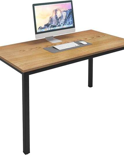 sogesfurniture Modern Simple Style Home Office Gaming Desk, 47.2 inches Office Desk Computer Desk Gaming Desk Computer Table Sturdy Writing Workstation for Home Office, Teak+Black - LeafyLoom