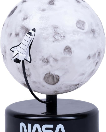 Fizz Creations NASA Inspired Moon Mood Light. Features a Realistic Cratered Effect and a Gentle Orbiting Rocket. Battery Powered. Portable. NASA Inspired Space Merchandise from - LeafyLoom
