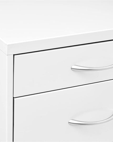OSP Home Furnishings HPB Heavy Duty 3-Drawer Metal File Cabinet for Standard Files and Office Supplies, White Finish - LeafyLoom