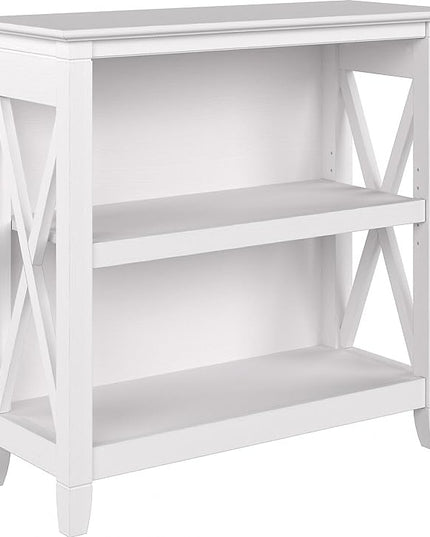 Bush Furniture Key West 2-Shelf 30-inch H Small Bookcase, Pure White Oak (KWB124WT-03) - LeafyLoom