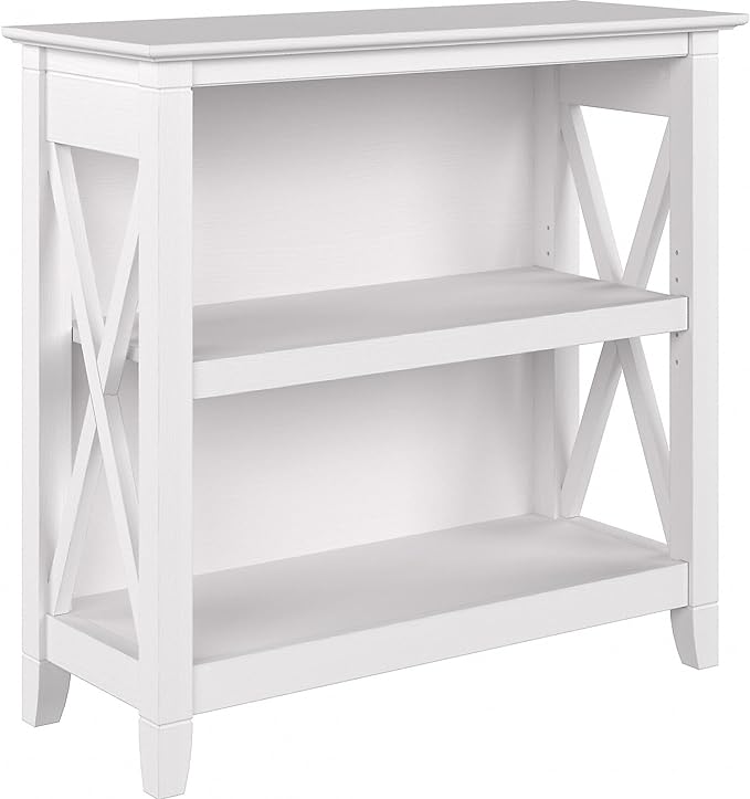 Bush Furniture Key West 2-Shelf 30-inch H Small Bookcase, Pure White Oak (KWB124WT-03) - LeafyLoom