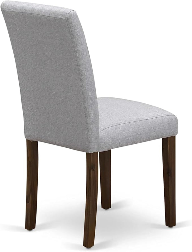 East West Furniture DLAB3-AWA-05 Dublin 3 Piece Set for Small Spaces Includes a Round Dining Room Table with Dropleaf and 2 Upholstered Chairs, 42x42 Inch - LeafyLoom