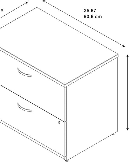 Bush Business Furniture Series C 2 Drawer Lateral File Cabinet, Locking Document Storage for Home or Professional Office, Mocha Cherry - LeafyLoom