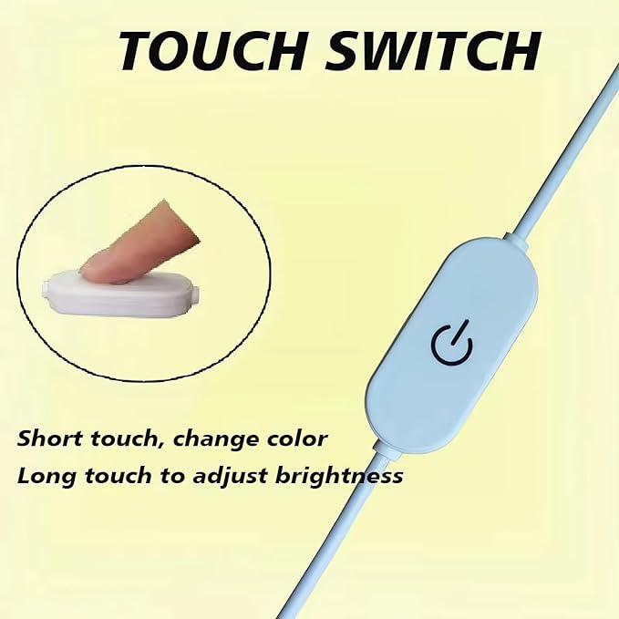 mcwdoit ech, Half Moon Desk Lamp for Lash Eyelash Extensions, Manicure, Tattoo, Eyebrows, Adjustable Brightness 3 Color Temperature 3000k‑6500k - LeafyLoom