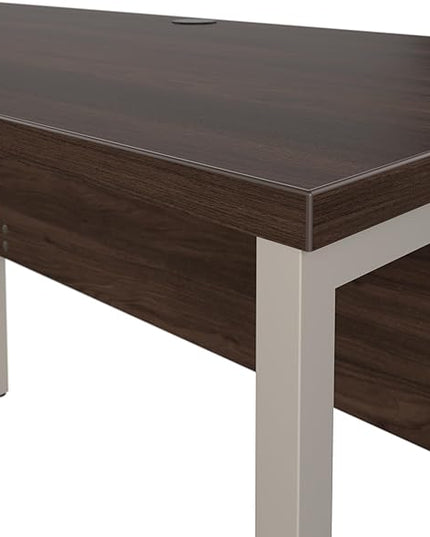 Bush Business Furniture Hybrid 72W x 30D Computer Table Desk with Metal Legs in Black Walnut - LeafyLoom