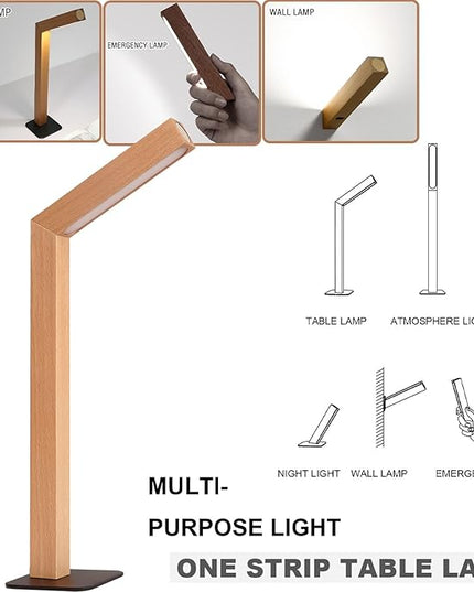 Wood Desk Light,Dimmable Desk Lamps for Bedrooms Touch Lamp RotatableDesk Light Wall Lamp (Beech Wood) - LeafyLoom