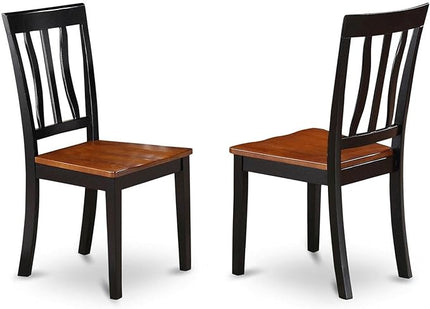 East West Furniture Antique 5 Piece Kitchen Set for 4 Includes a Round Room Table with Pedestal and 4 Dining Chairs, 36x36 Inch, ANTI5-BLK-W - LeafyLoom