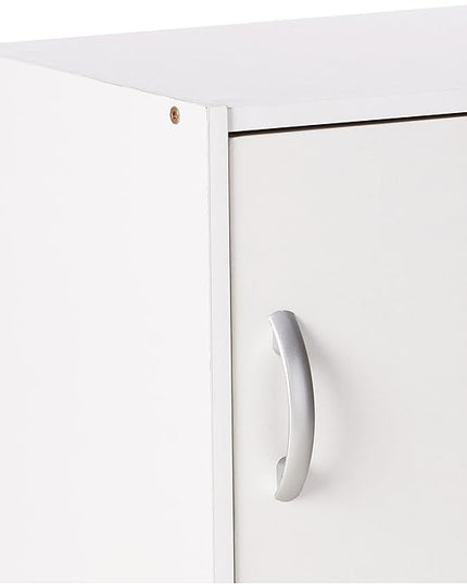 Hodedah Heavy Duty Engineered Wooden 3 Door Enclosed Multipurpose Storage Cabinet with Included Hardware for Easy Assembly, White - LeafyLoom