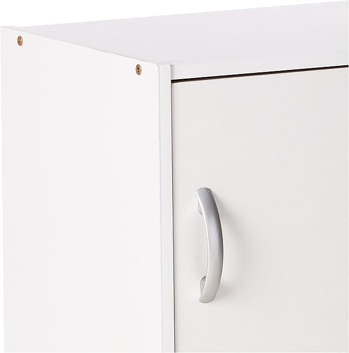 Hodedah Heavy Duty Engineered Wooden 3 Door Enclosed Multipurpose Storage Cabinet with Included Hardware for Easy Assembly, White - LeafyLoom