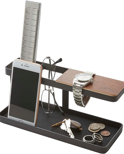 YAMAZAKI home 2300 Desk Bar-Wood & Steel Organizer, One Size, Black - LeafyLoom