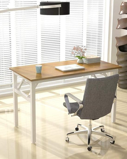 Folding Desk, 31.5 inch No Assembly Folding Desks for Small Spaces, Sturdy Foldable Computer Desk, Multi-Purpose Home Office Desks, Study Writing Desk Office Table Workstation for Home Office Outdoor - LeafyLoom