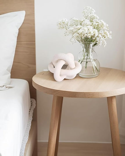 Wood Knot Decor -Coffee Table Decor Shelf Decor Table Books Hand Carved Home Decoration Boho Country Rustic Modern Shabby Chic Style Decor 3 Link Wooden Knot Chain Link Decor (White) - LeafyLoom