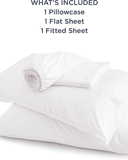 Bedsure Twin Sheets Set, Cooling Sheets Twin Size Bed Set, Rayon Derived from Bamboo, Twin Size Sheets, Breathable & Soft Bed Sheets, Hotel Luxury Silky Bedding Sheets & Pillowcases, White - LeafyLoom