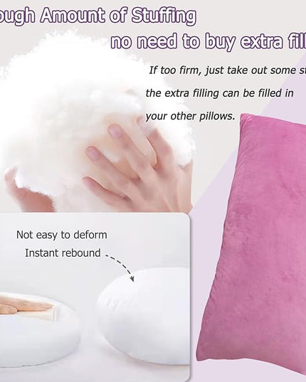 Body Pillows for Adults, Long Pillows for Bed, Firm Large Body Pillow with Velvet Cover for Side Sleeper, 20x54 Inches (Purple) - LeafyLoom