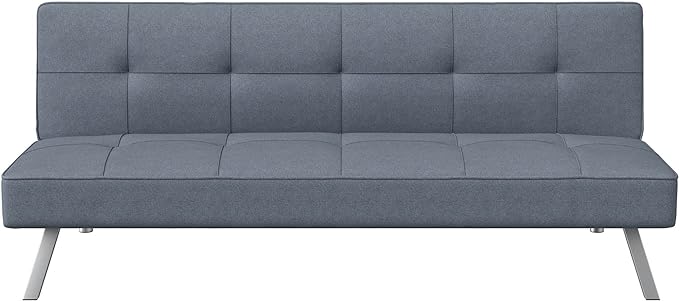 Serta Rane Convertible Sofa Lounger Microfiber Light Grey Full - LeafyLoom