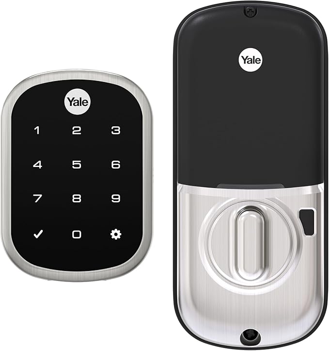 Yale Security Deadbolt Lock, Satin Nickel Keyless Non-Connected Entry Door Lock with Digital Keypad Touchscreen for Code Entry, ‎YRD256-NR-619 Yale