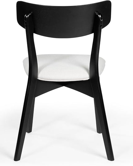 Christopher Knight Home Chazz Dining Chair, 19.75 "W x 19.75 "D x 31 "H, Chaz,Light Beige/Matte Black - LeafyLoom