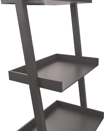 Kiera Grace Providence Hadfield 5 Tier Ladder Shelf, Leaning Bookshelf Storage Rack for Home, Office, 18" x 67", Medium Grey - LeafyLoom