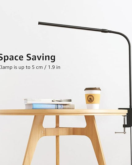 Lepro Clip on Desk Lamp LED Reading light Dimmable USB Small Clamp Lamp with 3 Color Modes 10 Brightness, Adjustable Flexible Gooseneck Table Light for Bed Headboard, Nail, Home Office,Computer(Black) - LeafyLoom