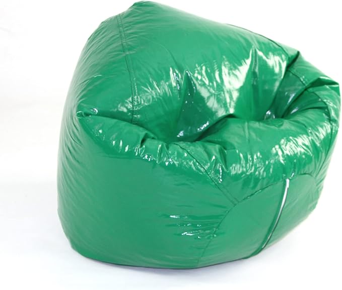 Wet Look Vinyl Bean Bags, Jr Child, Green - LeafyLoom